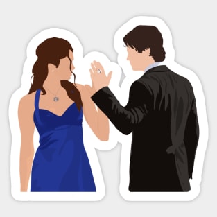 Damon and Elena  Sticker Sticker